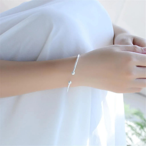 2 Brazalete Plata Abiertos Joyas