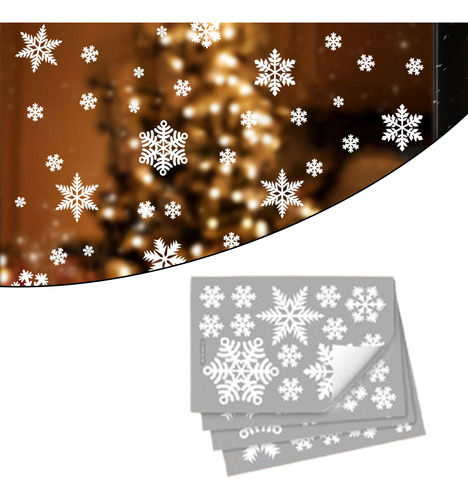 Adhesivos Navideños De Copos De Nieve Para Ventanas,