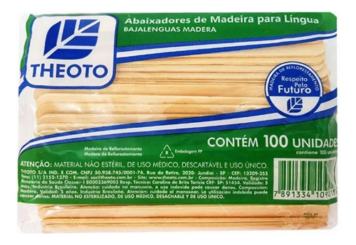 Abaixador De Língua Espátula De Madeira Depilação 100 Unid