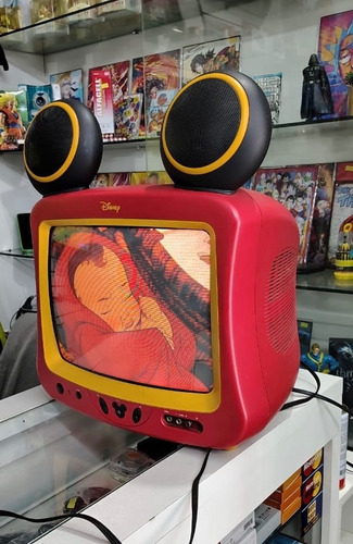 Tv Tubo 14 Disney Mickey Com Controle Remoto Original (Usado)