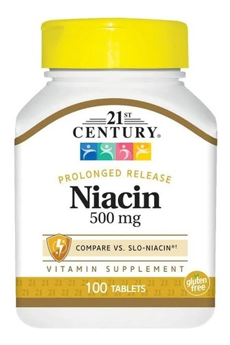 Niacin 500 Mg Prolonged Release Tablets 100 21st Century 