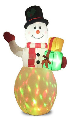 Nieve Inflable Feliz Led Luz Muñeco Navidad Decoración 1.5m