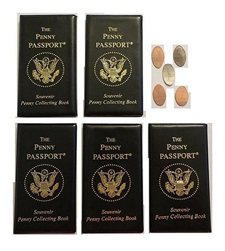 5 Penny Álbumes De Recuerdos Pasaporte Moneda Elongada Con L
