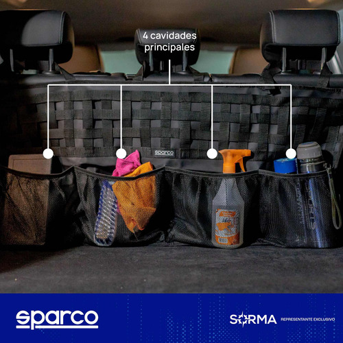 Imagen 4 de 9 de Organizador De Baúl Para Auto Camioneta Sparco 5 Bolsillos