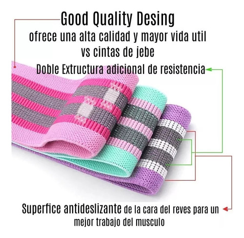 Pack 3 Bandas Elasticas Ligas Resistencia Piernas Gluteos