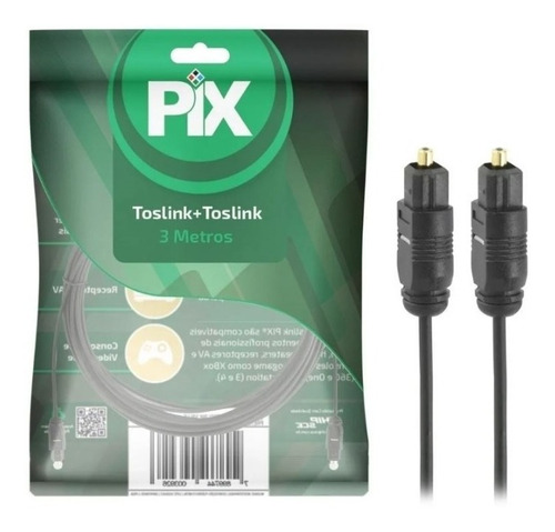 Cabo De Áudio Óptico Digital Toslink 3m Plug Gold 3 Metros