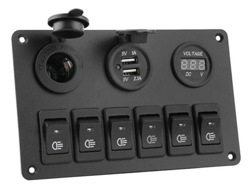 Coche Marino Barco 6 Gang Led Azul 35a Panel De Interruptor