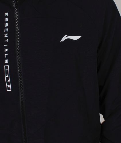 Imagen 4 de 8 de Li-ning Chamarra Deportiva Negra Capuchón Unsx Original Fpx