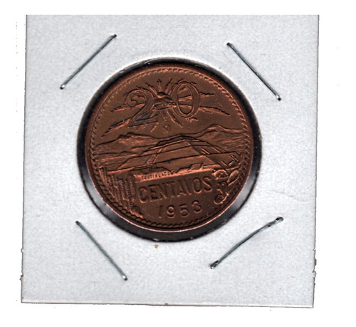 Moneda  Veinte Centavos Tehotihuacan  1953  Nuevo