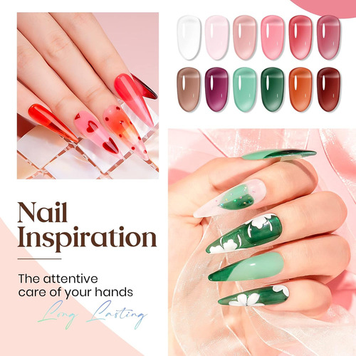 Mizhse Jelly Gel Polish Set, 12 Colores, 7ml