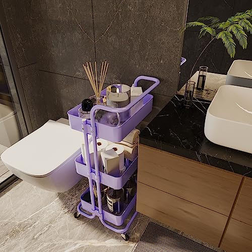 Carrito Metálico De 3 Niveles Con Ruedas Organizador Multifu