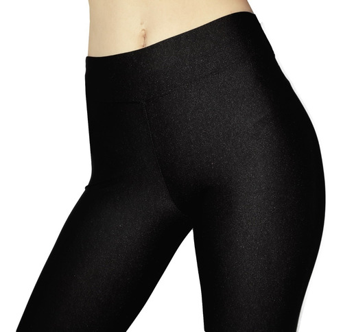 Calza Leggings Chupin 100 % Lycra Color Negro Brillante