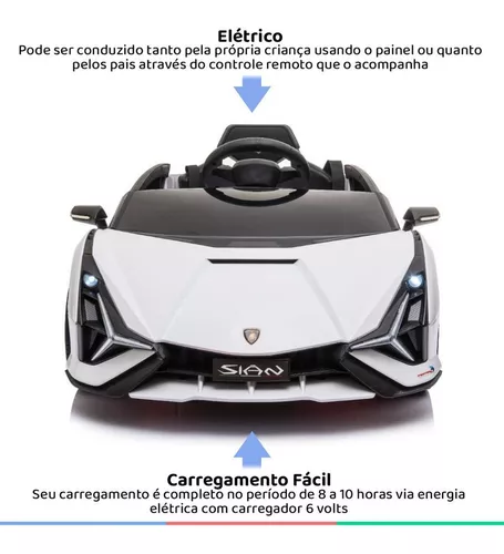 Mini Carro Elétrico Infantil Criança 6V Lamborghini Sián Controle