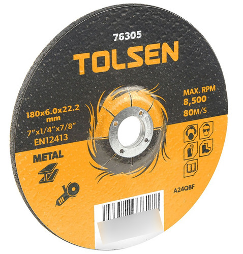 Disco Desbaste Para Metales Profesional 7'' Tolsen 76305