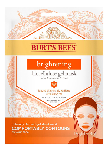 Imagen 1 de 5 de Máscara Iluminadora En Gel Burt's Bees Biocelulosa 1 Un