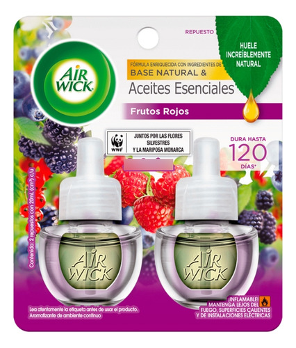 Caja Con 6 Pzs Air Wick 2 Repuestos Eléctricos Frutos Rojos