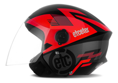 Capacete Moto Aberto Etceter New Liberty 3 Open Vermelho Tamanho 60 