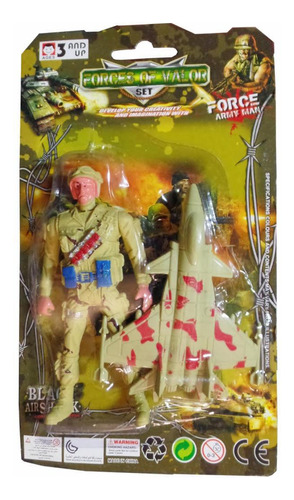 Kit Boneco Soldado Avião Brinquedo Militar De Guerra Oferta.