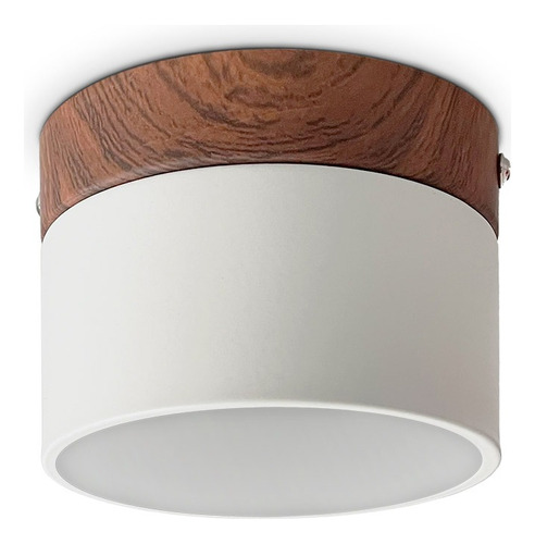 Lampara Led 9w Calido Nordico Blanco Madera Techo 46018