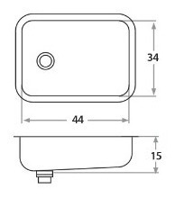 Imagen 3 de 5 de Pileta Cocina Bacha Simple Sobre Mesada Mi Pileta 143-ec