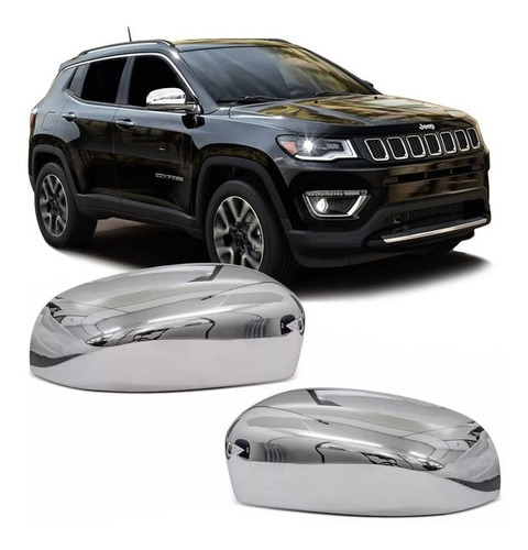 Kit Capa De Retrovisor Cromado Jeep Compass 2016 Em Diante