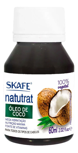 Óleo De Coco 100% Vegetal Natutrat Sos 60ml