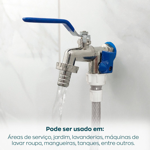 Torneira Dupla Tanque Metal Esfera 1/4 Volta Multifuncional