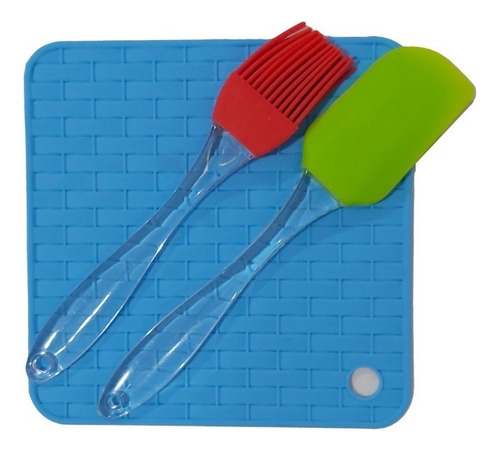 Set Reposteria Pincel Y Espatula Base Silicona - Sheshu Home Color Cuadradosurtido