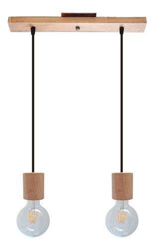 Lamparas De Madera Capuchon Y Floron Cable Textil Caba