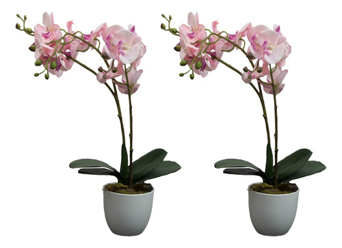 Kit 2 Plantas Artificiales Tipo Orquidea 50cm Adornos