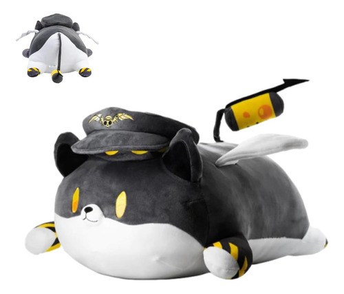 Juego Muñecos Peluche Uzi Murder Drone - Gato Policía 25cm Color Negro