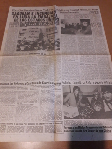 Tapa Diario La Razón 02 12 1979 Boxeo Victor Galindez Irán 