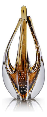 Escultura Em Cristal Murano Marrom 33cm - São Marcos