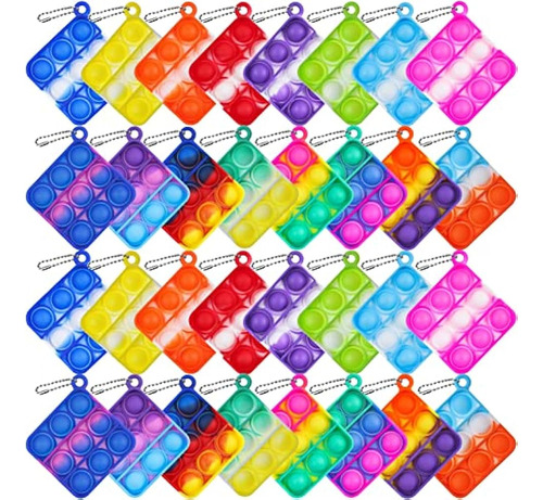 70pcs Color Aleatorio Mini Pop Llavero Fidget Toy Push Bubbl