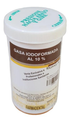 Gasa En Rollo Iodoformada Al 10% 10cmx2mt Farmadental Anmat!