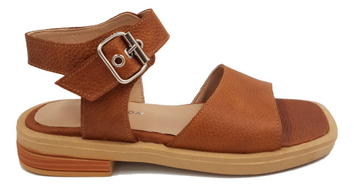 Sandalias Chatitas Bajas De Mujer De Cuero Sgr34