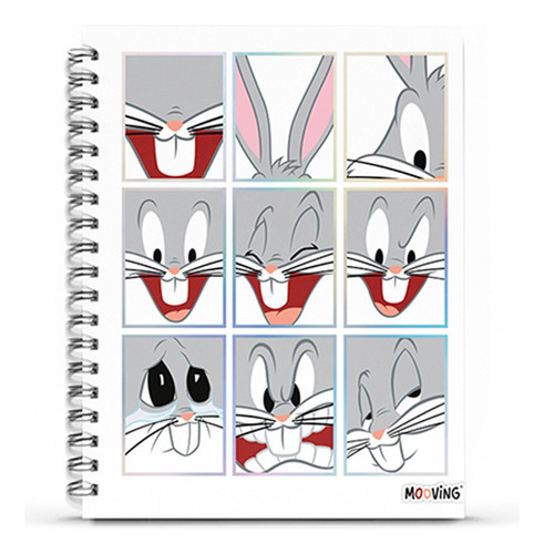 Cuaderno A5 Mooving Looney Tunes 16 X 21 Espiral T Dura 80h