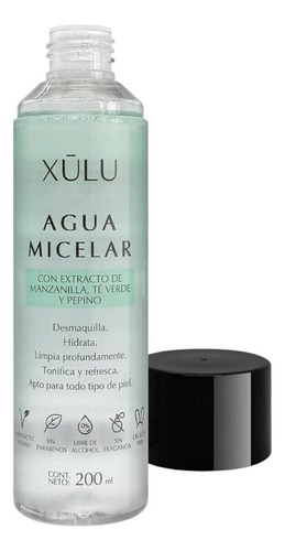 Xulu Agua Micelar Limpieza Con Manzanilla Te Verde Pepino
