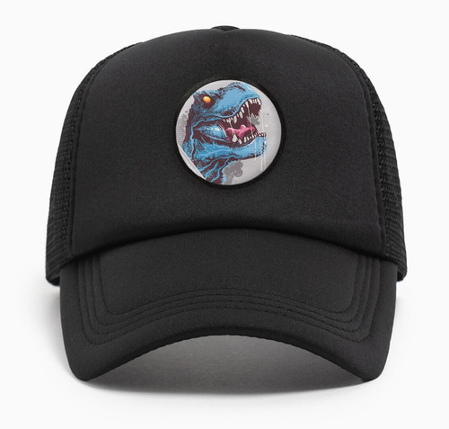 Gorra Gorro Trucker Dinosaurio Dinot.rex Azul Cara Din4