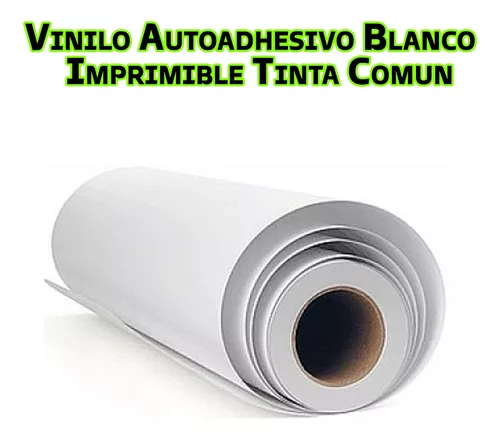 Vinilo Autoadhesivo Blanco Glossy Impresion Tinta Inkjet Com