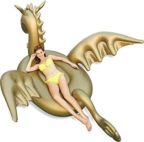 Luxy Float Gigante Inflable 103  Golden Dragon Pool Float