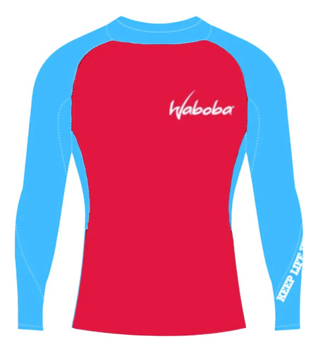 Remera Térmica Waboba Niño Uv50 Talle 12 Rojo Y Celeste