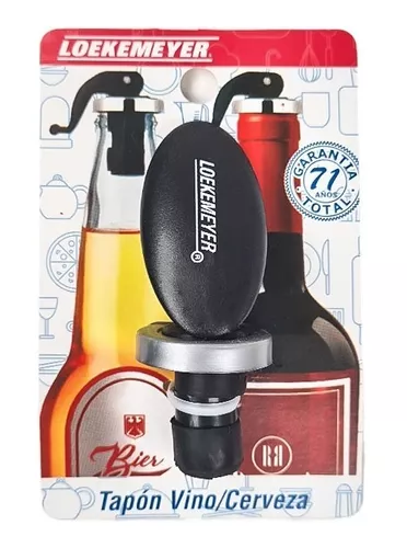 Set X 5 Tapon Para Vino Cerveza Negro Loekemeyer