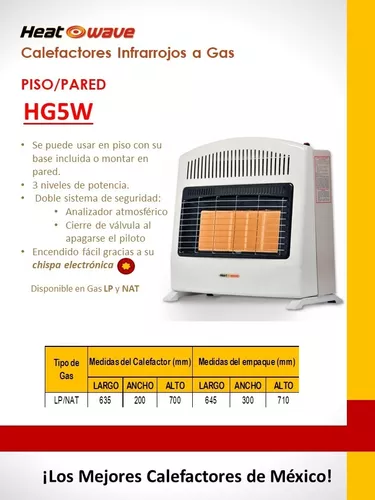 Calefactor de Pared Heat Wave Gas Natural Crema