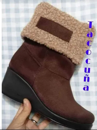 Botines taco cuña sales
