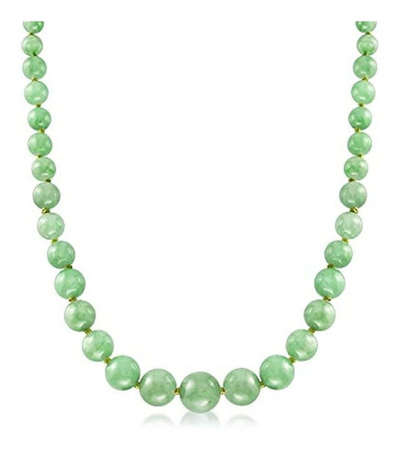 Collar De Cuentas De Jade Verde 14 Quilates. Marca Pyle