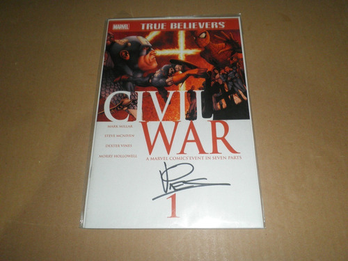 Civil War #1 True Believers Firmado Ingles