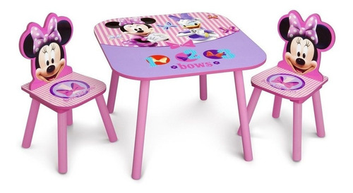 Dellta Disney Minnie Mouse Mesa + 2 Sillas Niñas