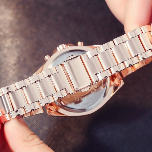 Relógio Feminino Dourado Barato A´prova Dágua