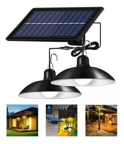 Lámpara Colgante Solar Led Con Control Y Panel - Modelo 707